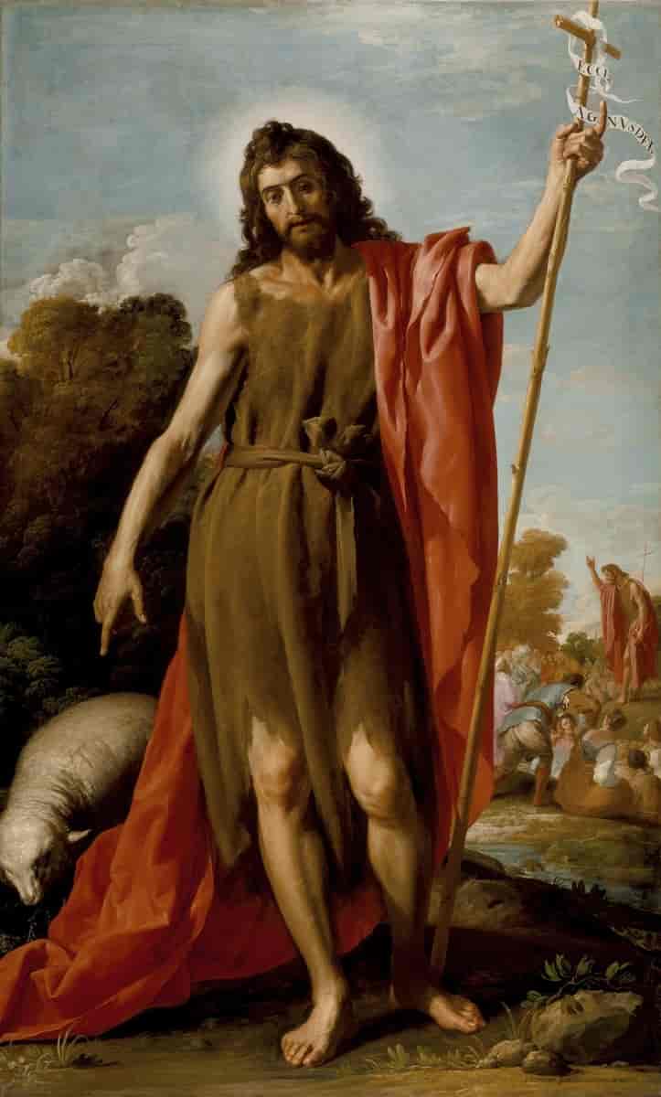 Johannes døperen i ødemarken. Oljemaleri fra ca. 1635 av den spanske maleren José Leonardo