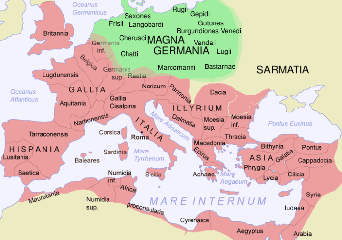 Kart over Romerriket