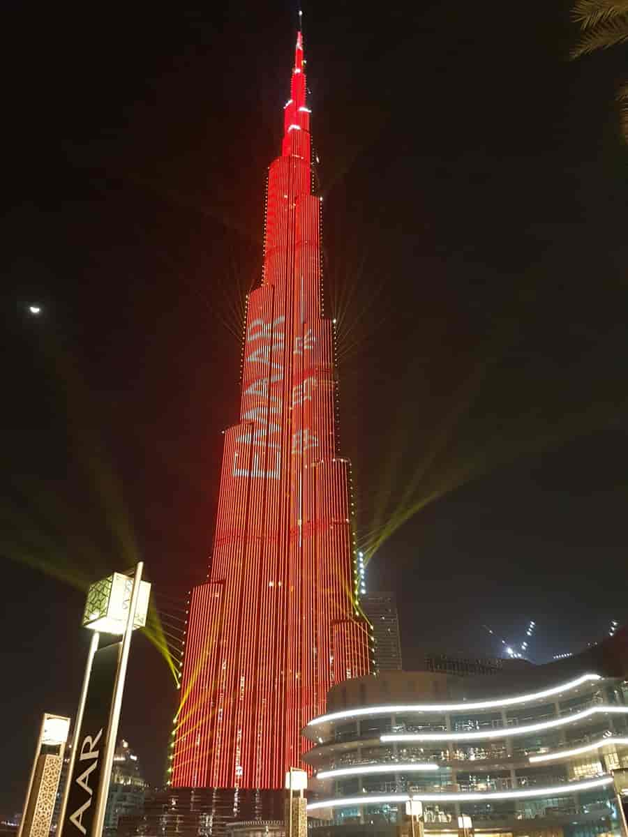 Lysshow på Burj Khalifa