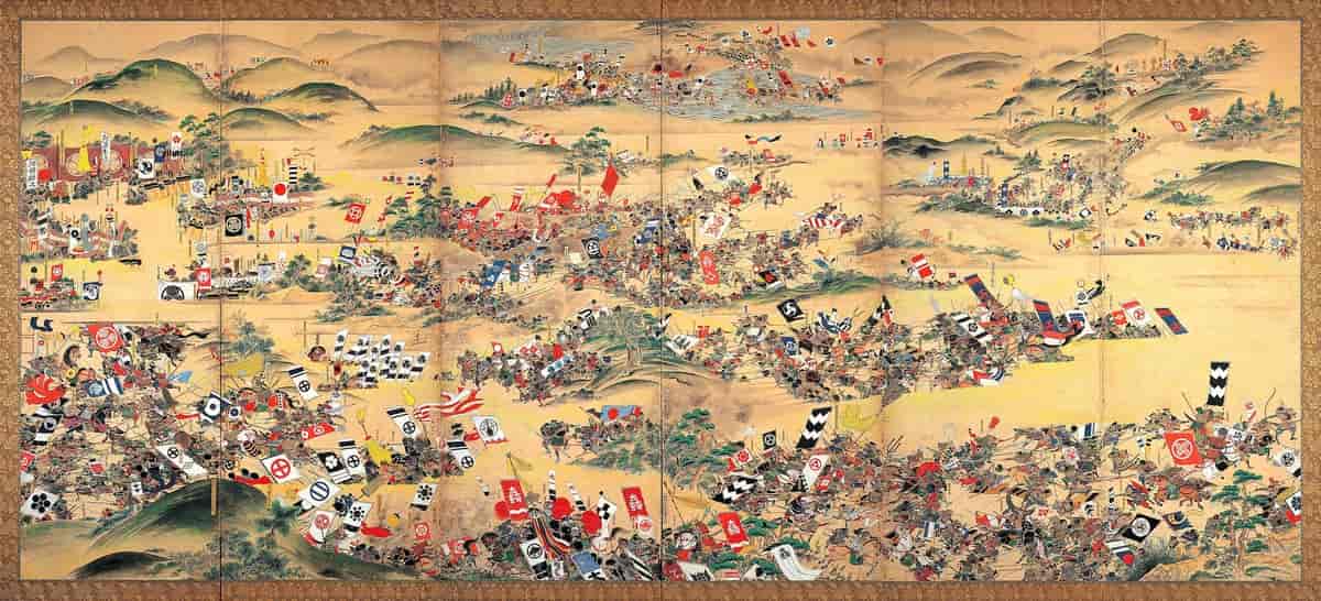 Ed-periode lerret som viser slaget ved Sekigahara