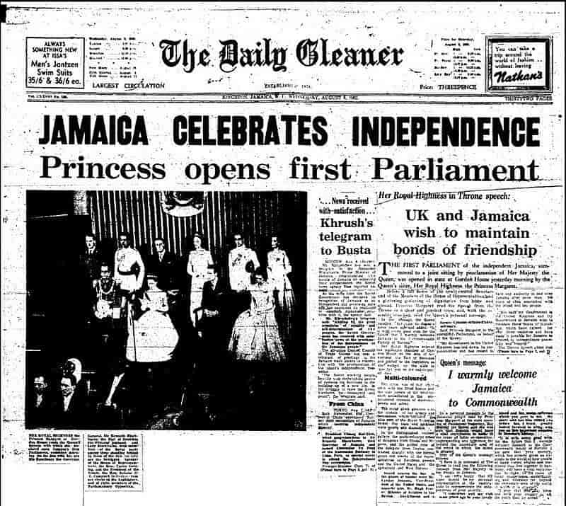 The Daily Gleaner, august 1962.
