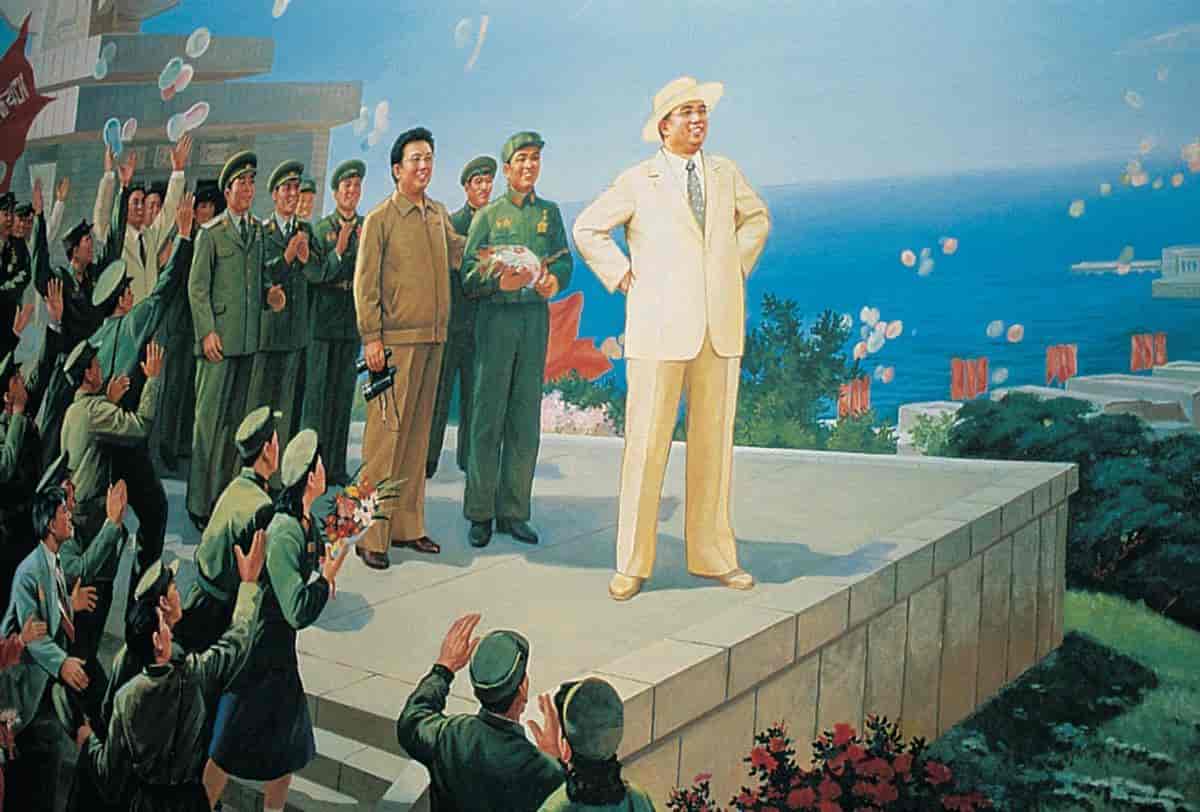 Korea, Nord- (Historie) (propagandaplakat, Kim Il Sung)