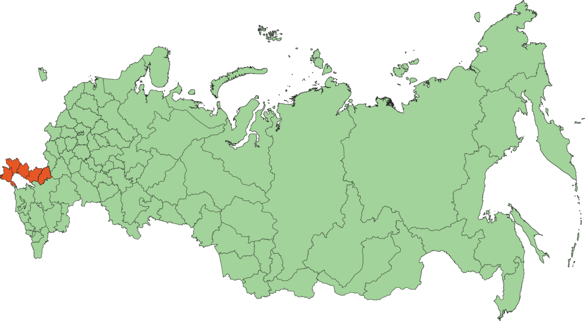 Kart over russiske føderasjonssubjekter