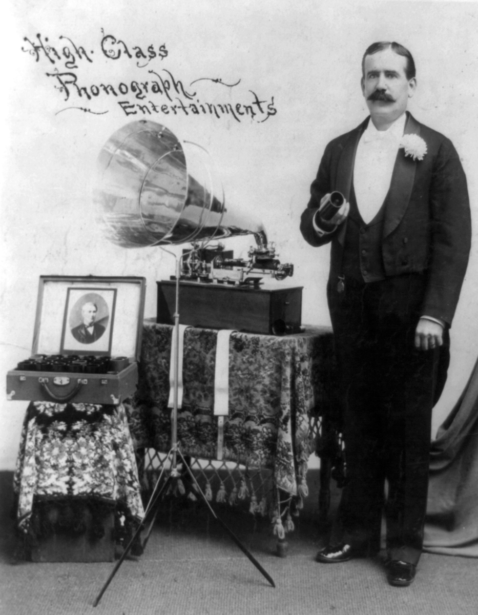 Reklame for fonograf, cirka 1885