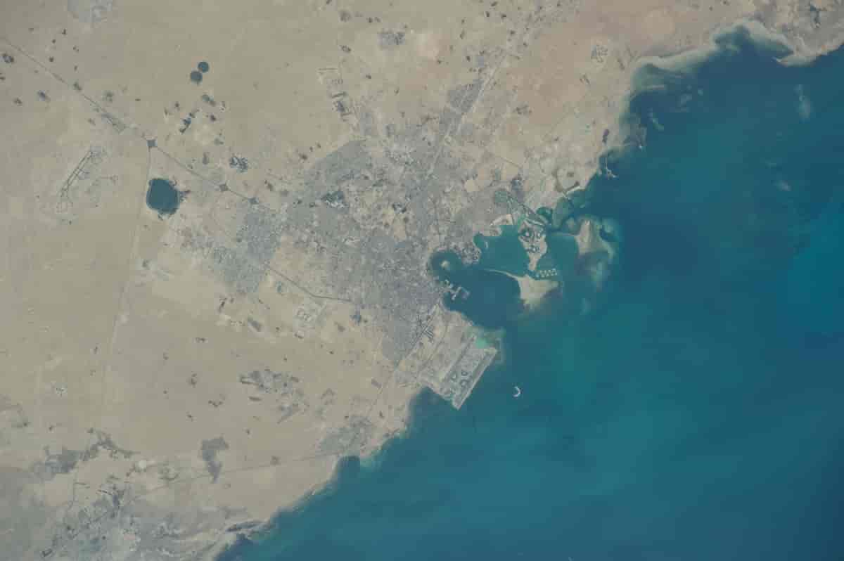 Satelittbilde av Qatar