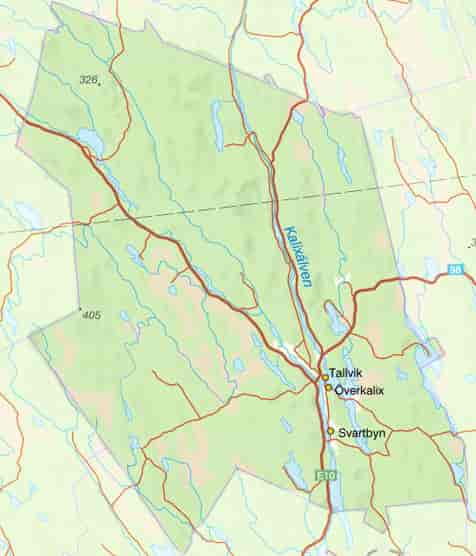 Kart over Överkalix kommune