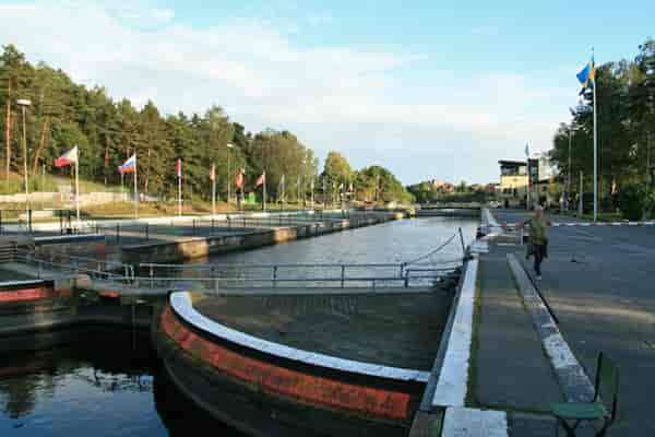 Sluse i Södertälje kanal.