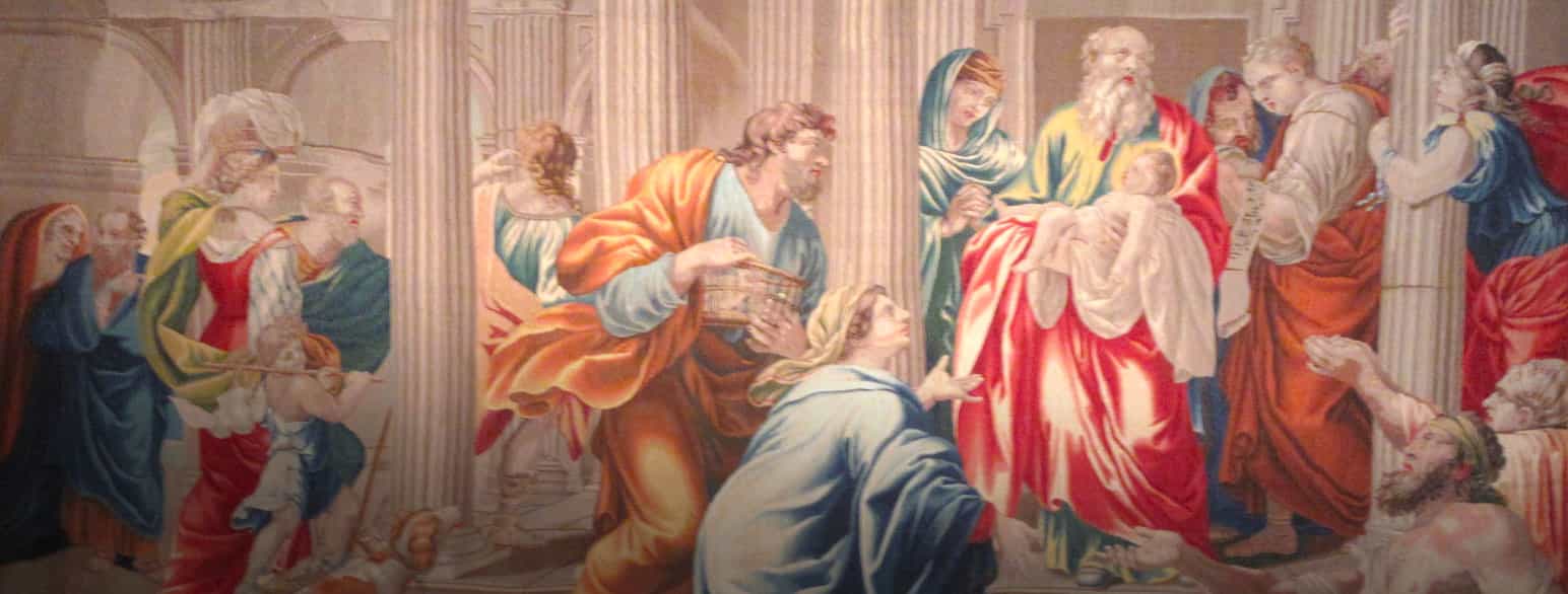 Kyndelsmesse feires i store deler av den kristne verdenen. Motivet her viser Marias renselse og Jesus' framstilling i tempelet