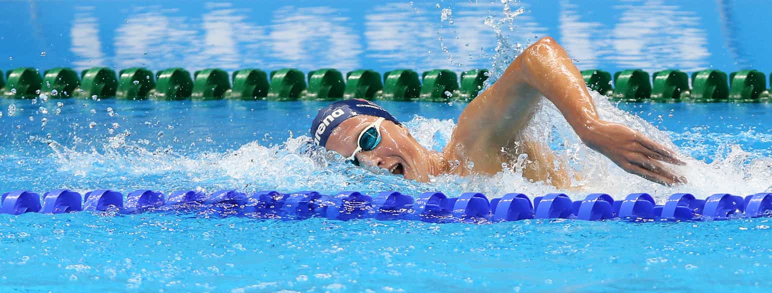 Den norske svømmeren Henrik Christiansen under finalen på 1500 meter fri under OL i Rio de Janeiro 2016