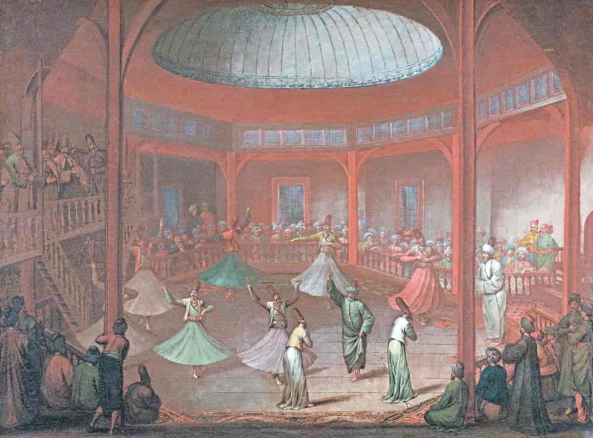 «De dansende dervisjene», malt mellom 1720 og 1733.