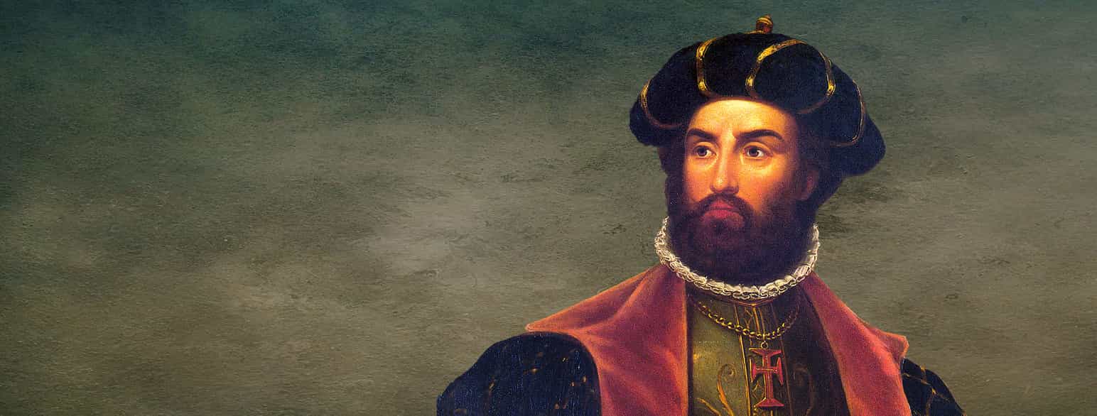 Utsnitt av portrett av Vasco da Gama