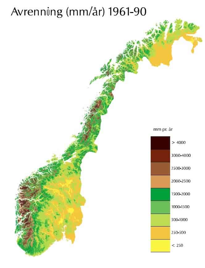 Avreninngskart for Norge