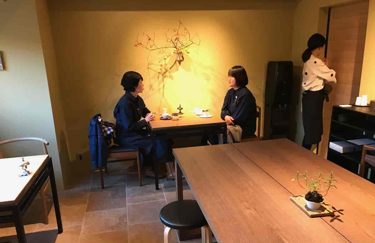 interiør i kafé, Kyoto, Japan