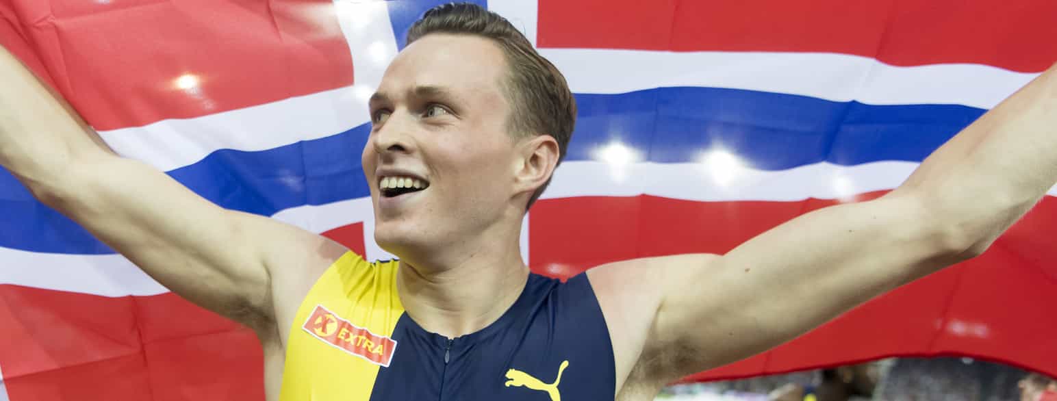 Karsten Warholm etter seier på 400 m hekk, Diamond League-stevnet i Zürich, 29. august 2019