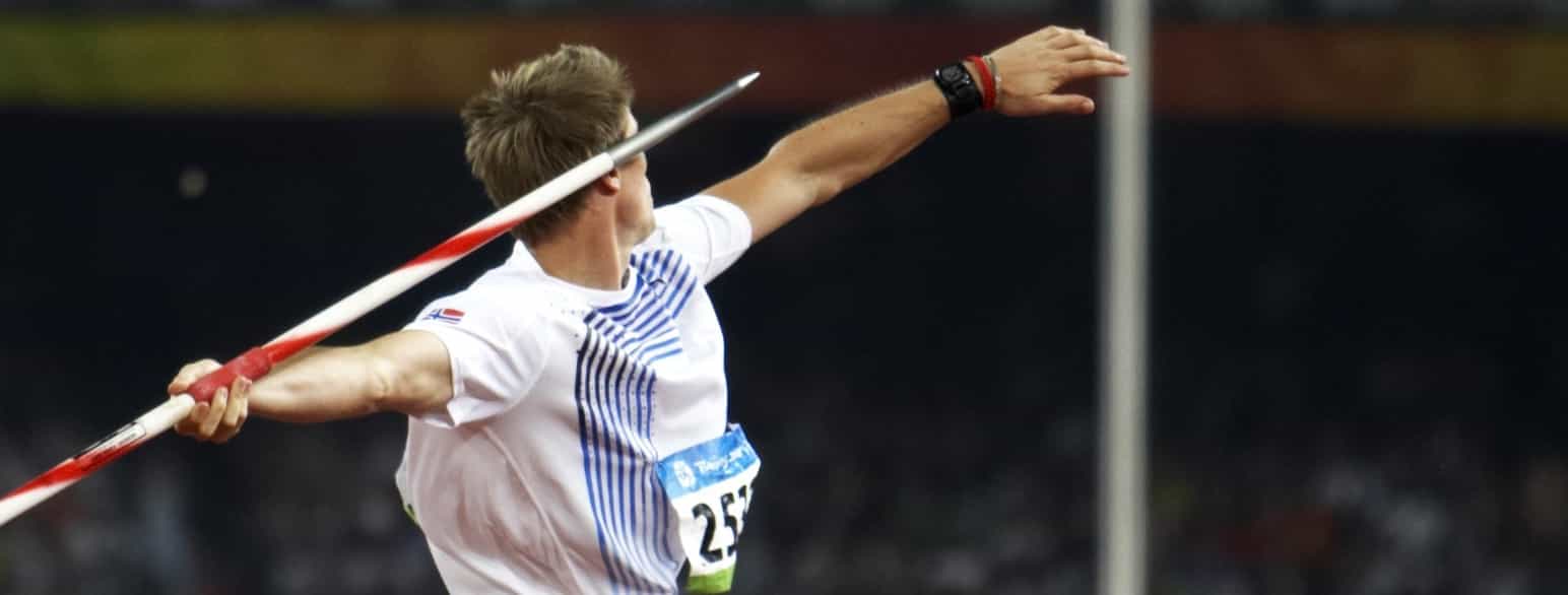 Andreas Thorkildsen fra OL i Beijing 2008 hvor han ble olympisk mester.