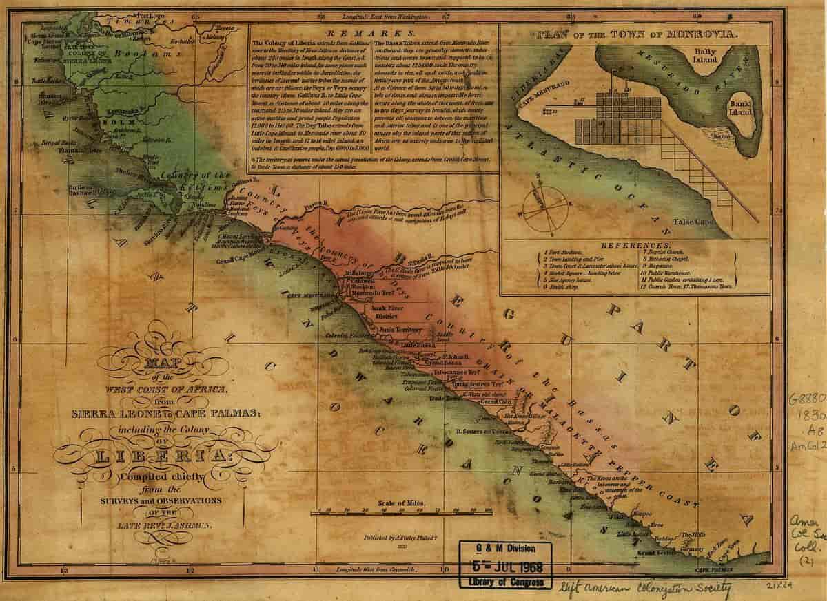 Kart over Liberia