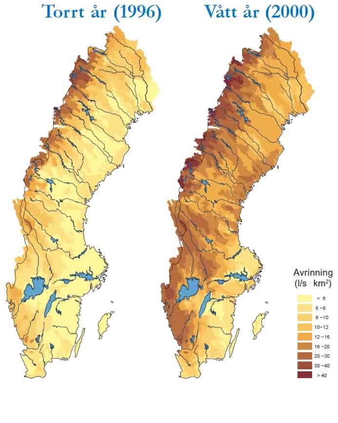 Avrenningskart for Sverige