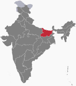 Kart over Bihar