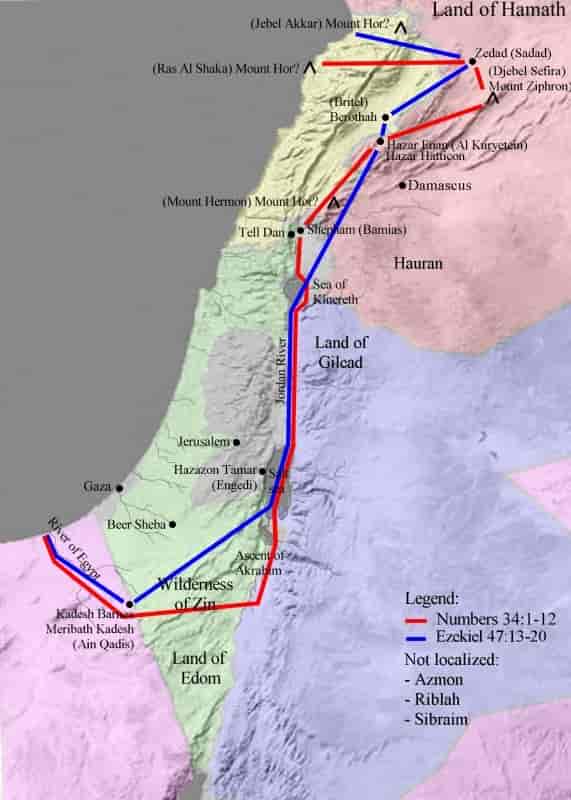 Kart over Det gamle Israel.