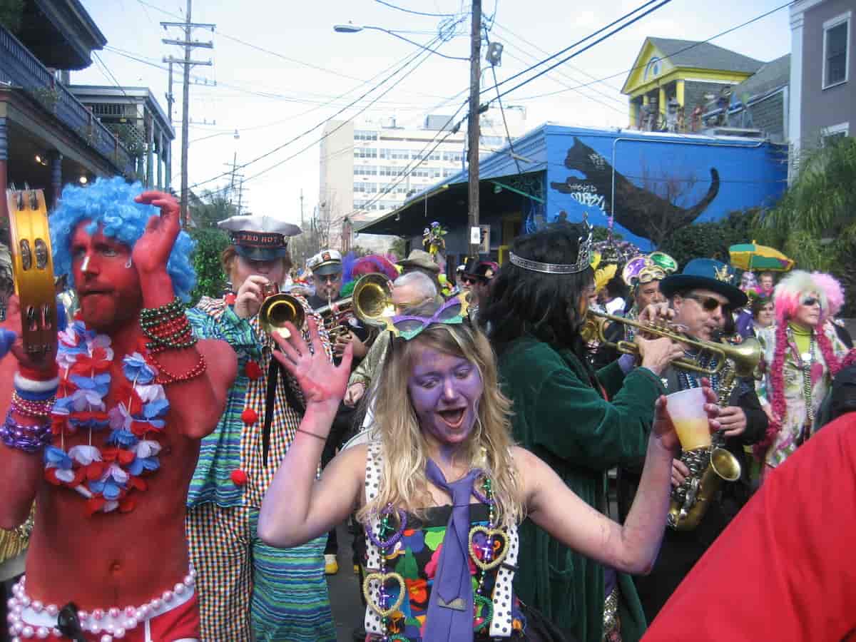 Opptog i New Orleans på mardi gras 2009. Foto