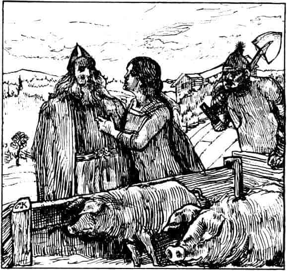 «Tora fører Håkon jarl til grisebingen.»