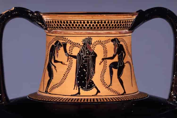 Dionysos og to satyrer