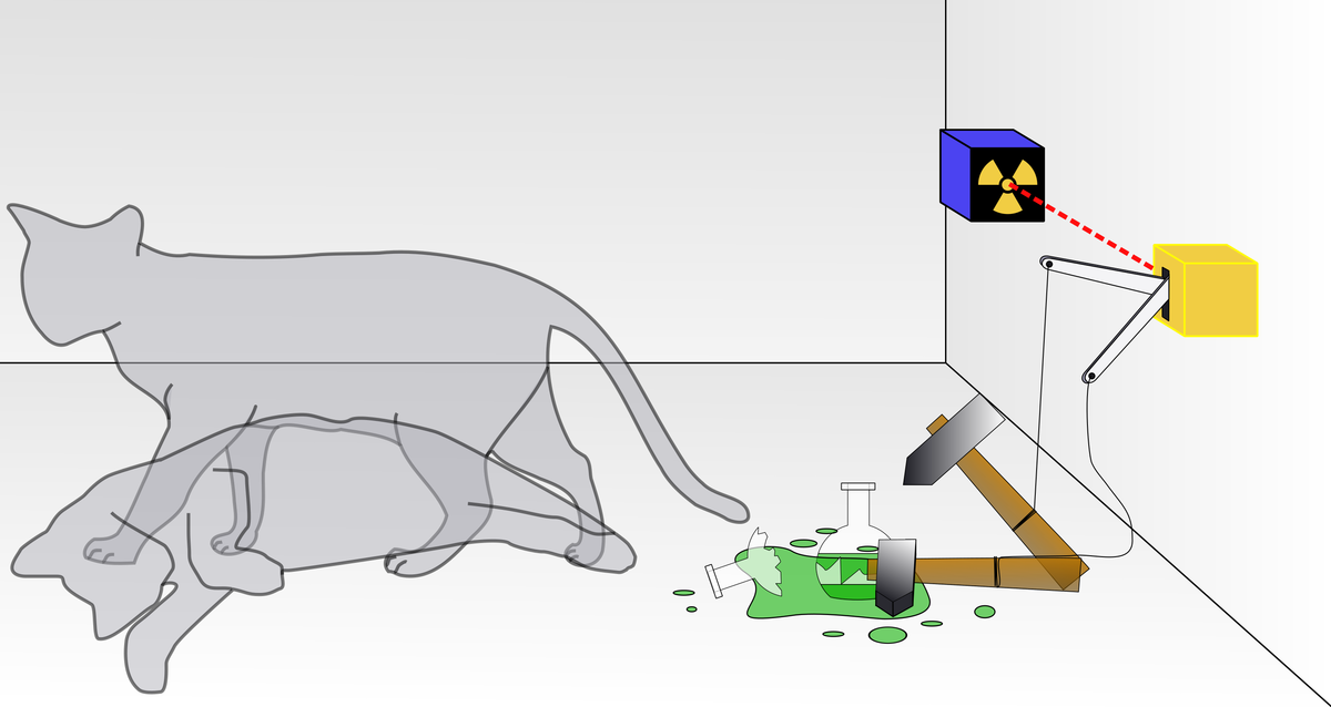 Illustrasjon av Schrödingers katt