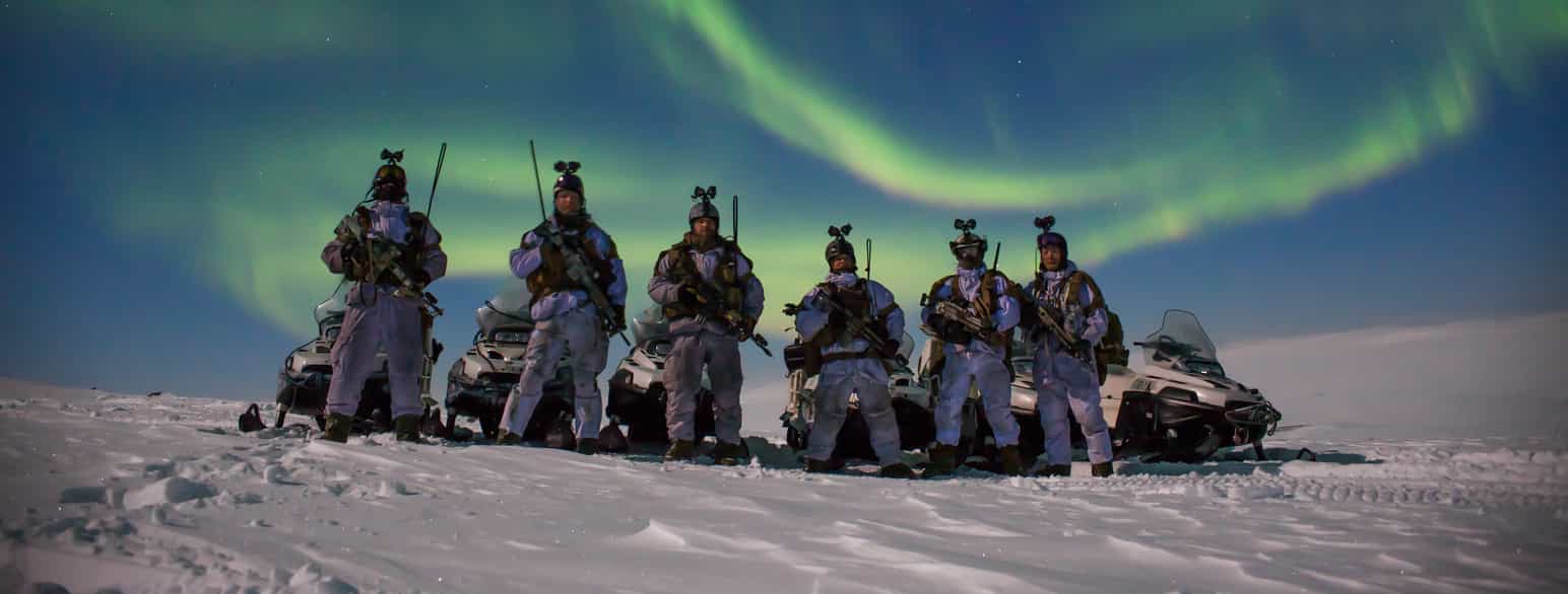 Soldater fra Telemark bataljon på vinterøvelse