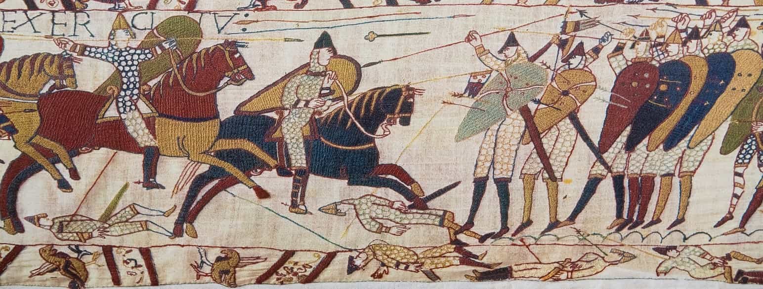 Slaget ved Hastings, fremstilling fra Bayeaux-teppet
