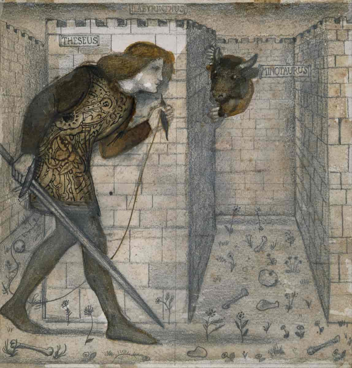Tile Design - Theseus and the Minotaur in the Labyrinth
