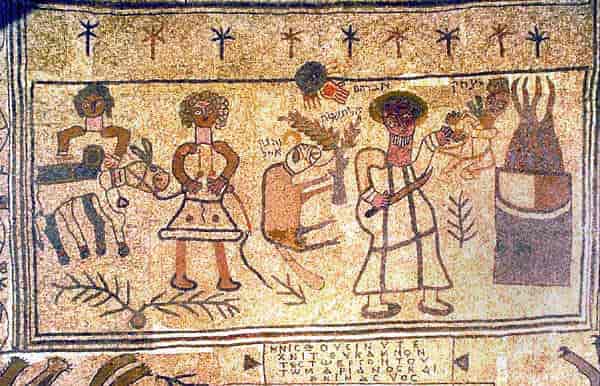 Mosaikk fra kibbutz Beit Alfa, Israel. (500-tallet evt.)