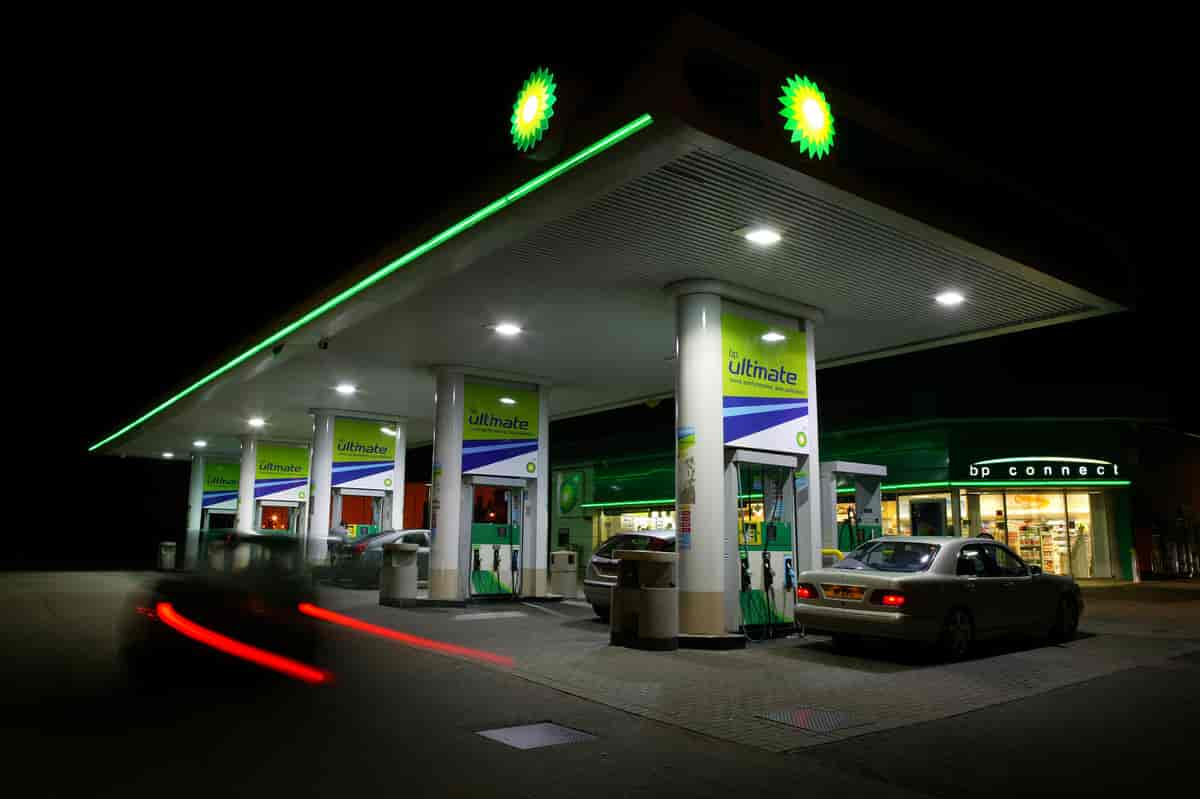 BP-bensinstasjon i Wavendon Gate, Storbritannia