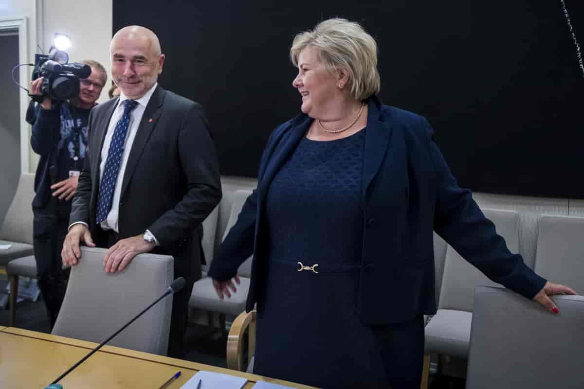 Erna Solberg og Dag Terje Andersen