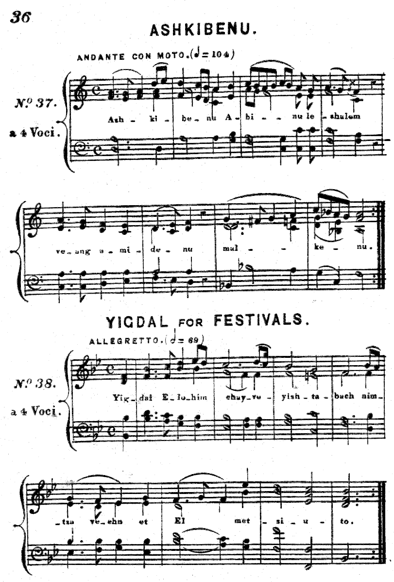 Noter til sefardisk liturgisk musikk.