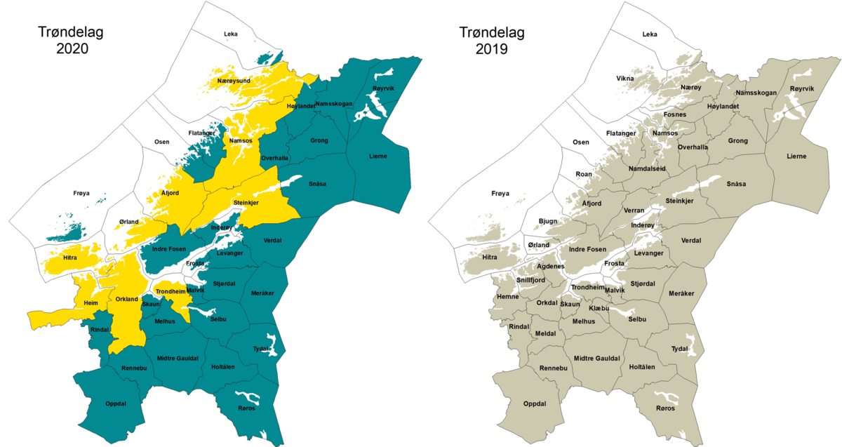 Trøndelags kommuner 2019 og 2020