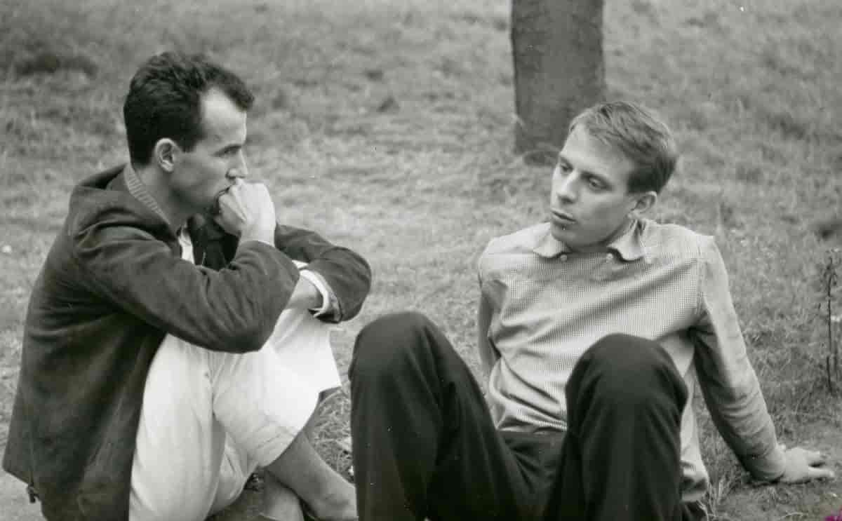 Luigi Nono og Karlheinz Stockhausen i Darmstadt, 1957.