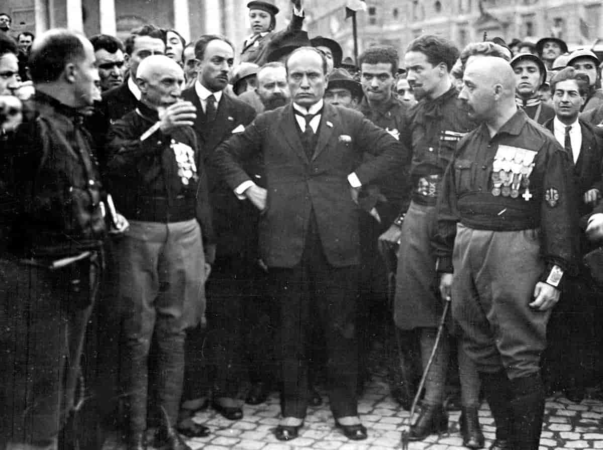 Mussolini under marsjen mot Roma