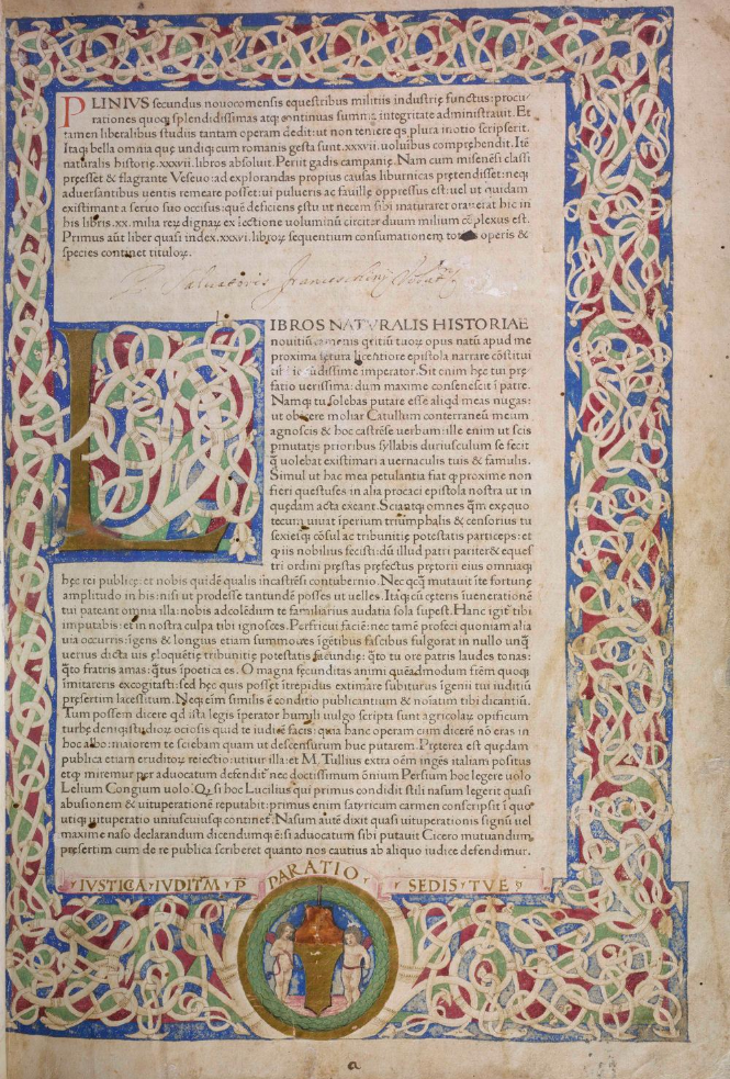 Historia naturalis, trykket utgave fra 1469