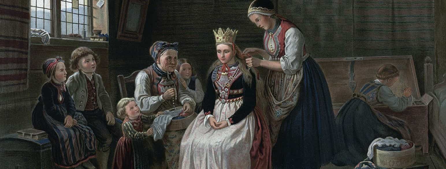 «Brudepyntning paa Staburet» (før 1858)