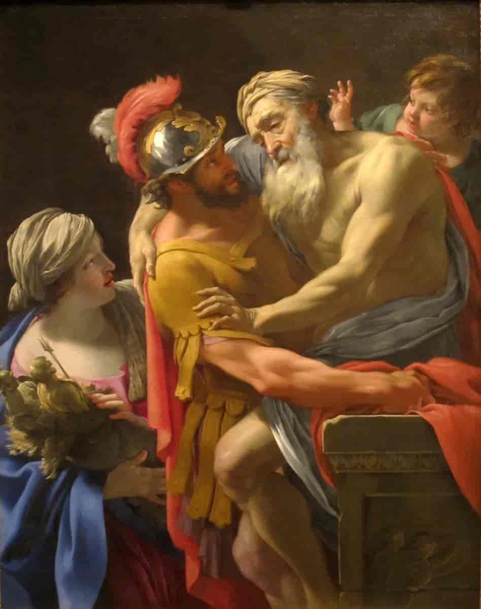 Aeneas og hans far flykter fra Troja