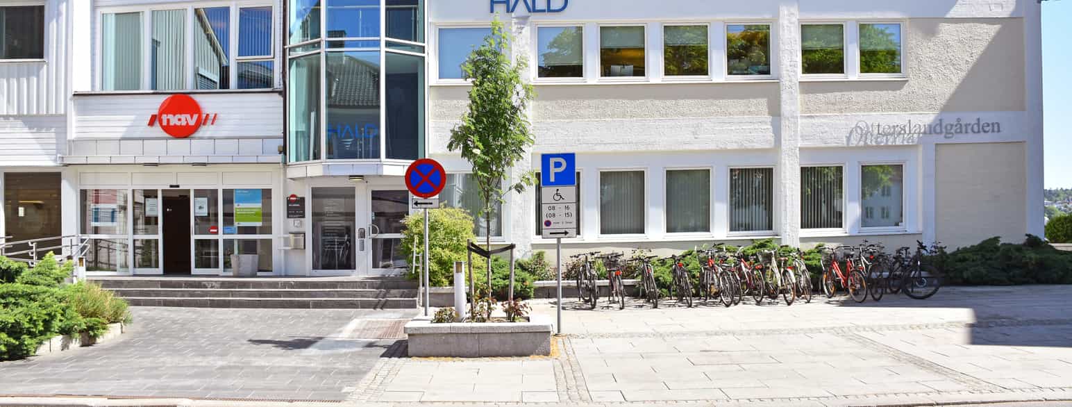 Inngangspartiet til NAV-kontoret i Arendal