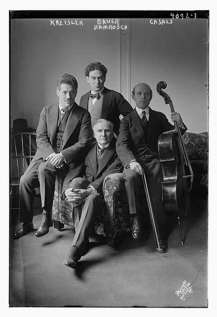 Fritz Kreisler, Harold Bauer, Pablo Casals og Walter Damrosch (Carnegie Hall, 13. mars 1917)