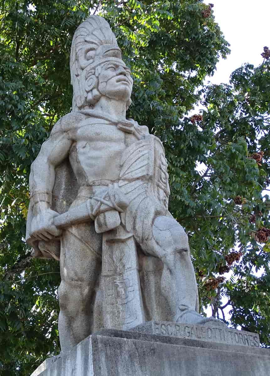 Statue av Tekun Umam, Santa Cruz del Quiché, Guatemala