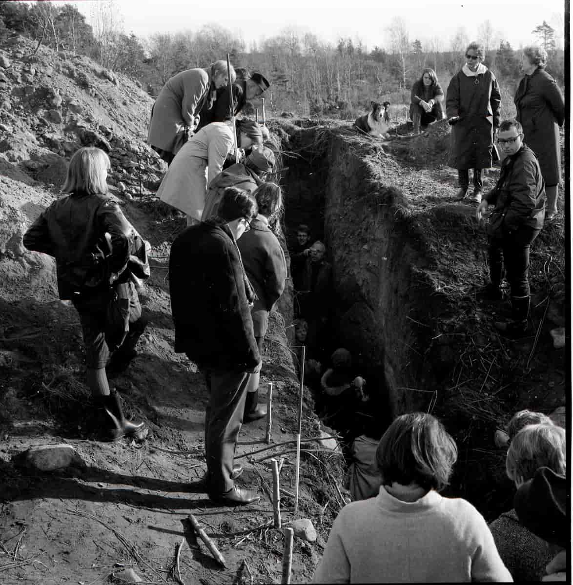 Fra utgravningen av Jellhaug på 1960-tallet