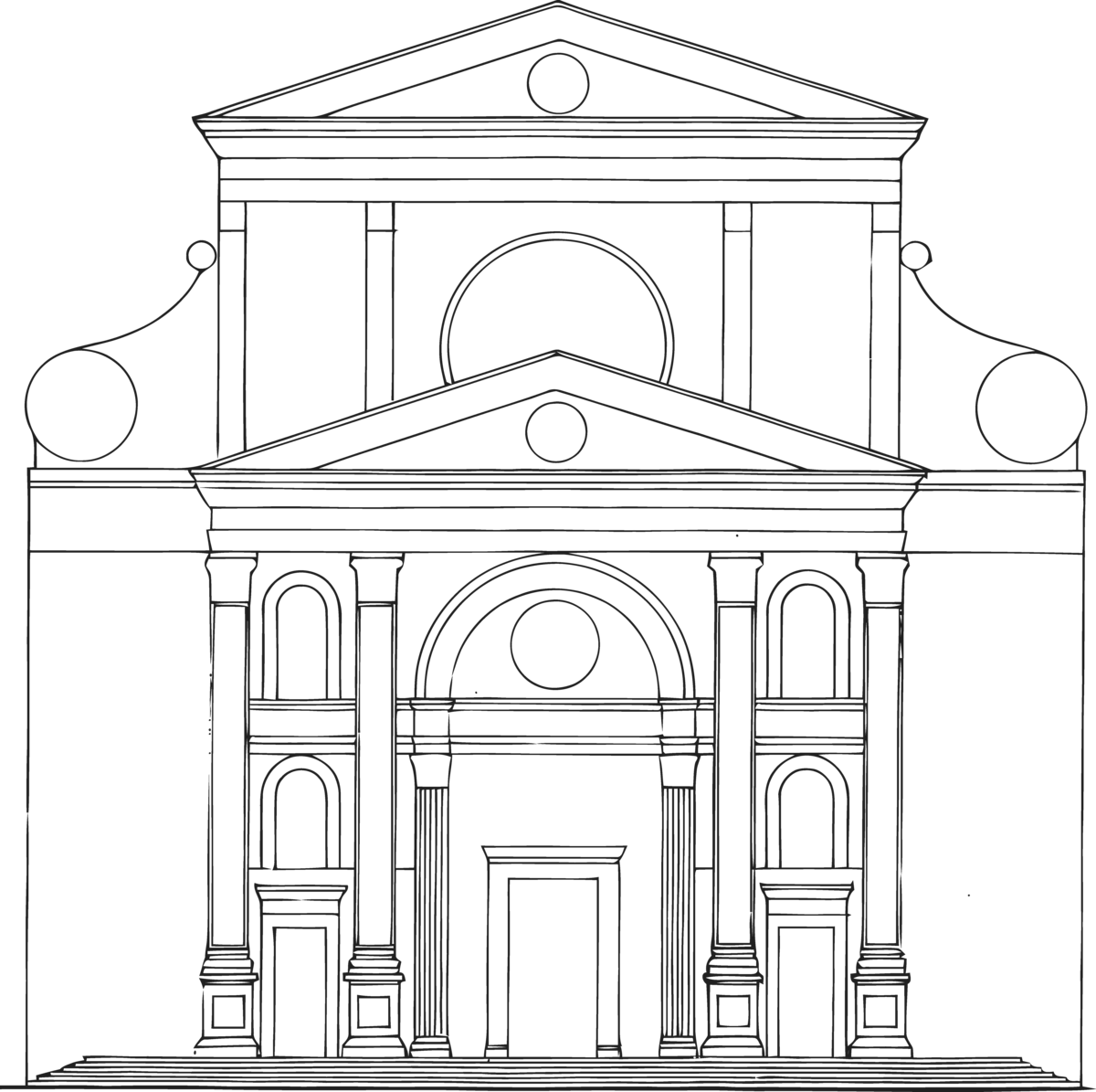 L. B. Alberti: Fasade S. Andrea i Mantova, rekonstruert av Chr. Norberg-Schulz