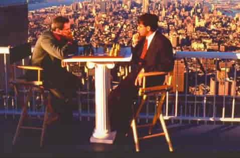 Kasparov og Anand i New York 1995.
