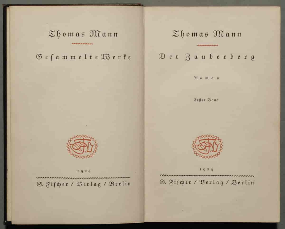 Førsteutgaven av "Der Zauberberg" (1924)