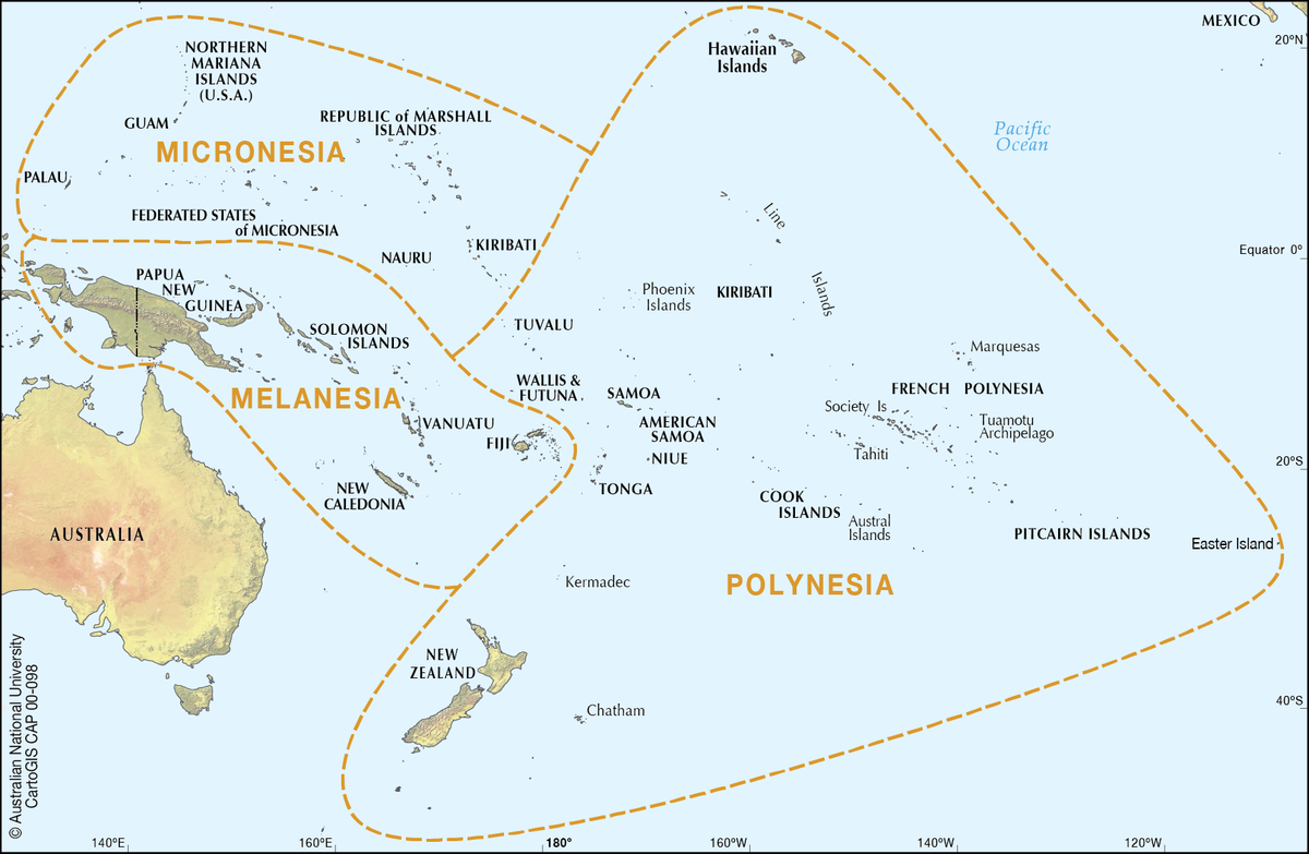 De tre kulturregionene i Stillehavet