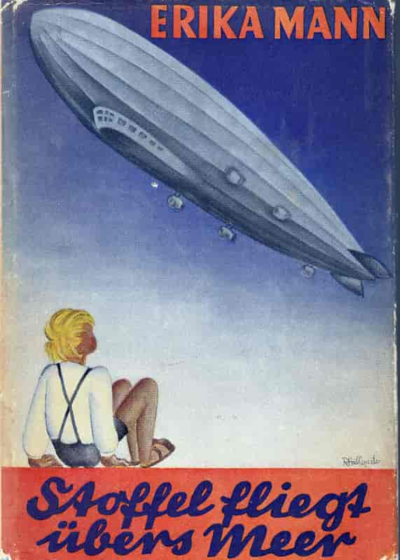 Bokomslaget til førsteutgaven av "Stoffel fliegt übers Meer" (1932), illustrert av Ricki Hallgarten
