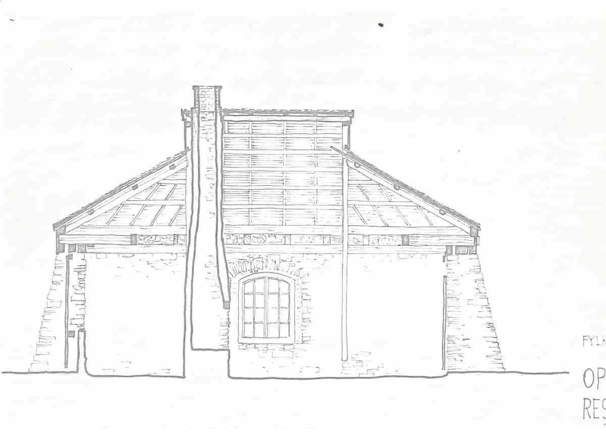 Smia på Skånes i Trøndelag er restene av en vindmølle som ble bygd der omkring 1900. Tegningen viser bygget slik det står i dag, som  smie.